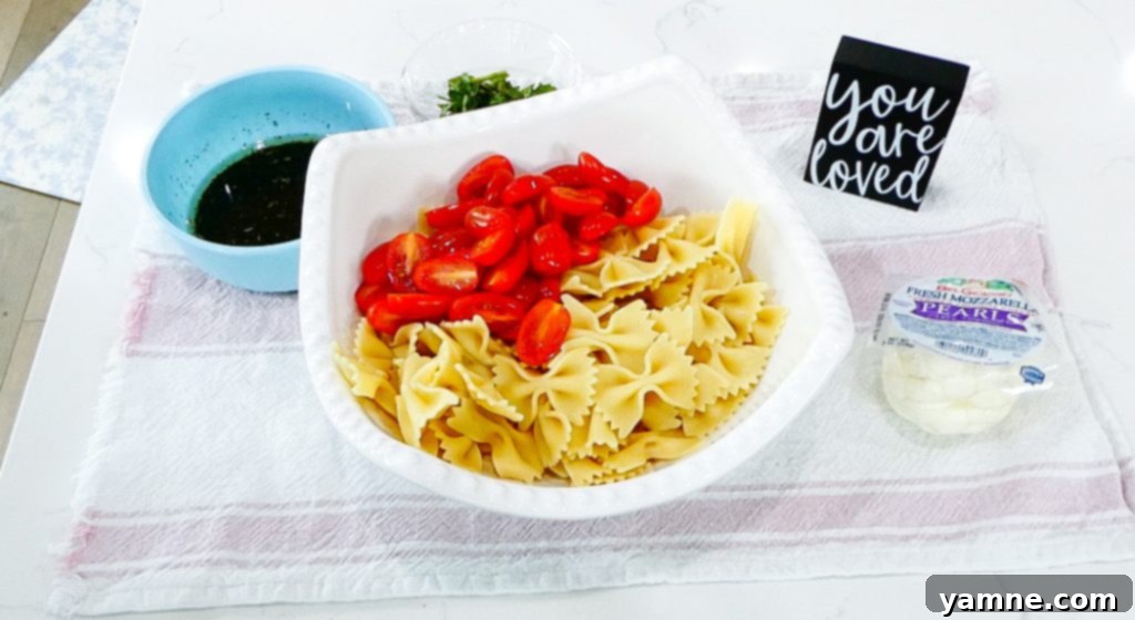 Balsamic vinaigrette ingredients in a bowl before whisking.