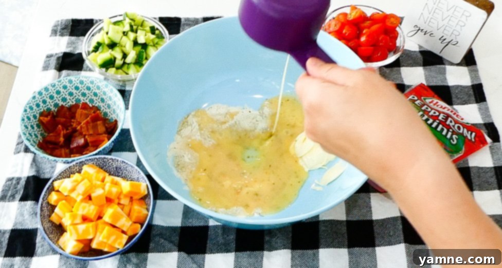 Tuscan Ranch Pasta Salad 6 Mini pepperoni ready to be added to the salad.