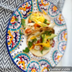 Zesty Slow Cooker Salsa Verde Chicken 2 Shredded Slow Cooker Salsa Verde Chicken in a bowl