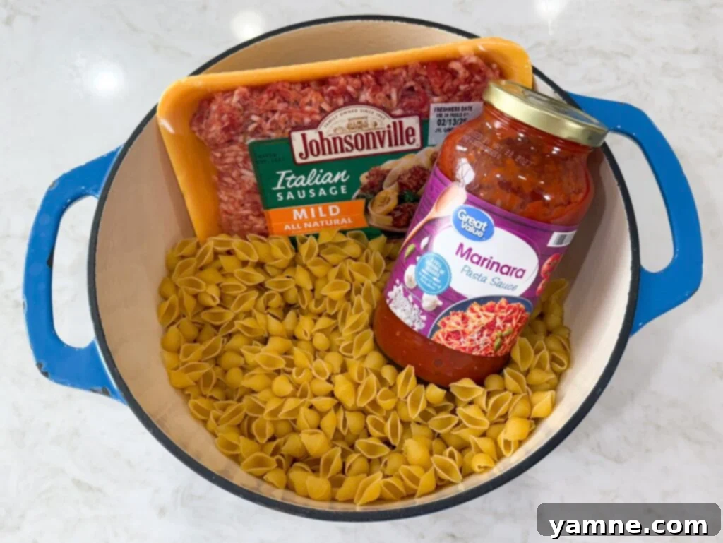 simple one pot sausage pasta