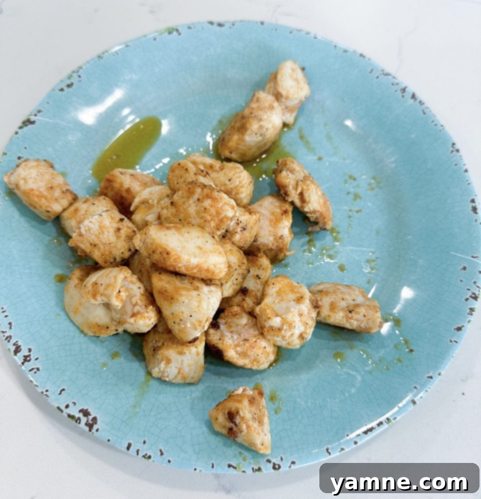 Creamy Chicken Stroganoff Skillet 3 Searing Chicken for One-Pot Stroganoff