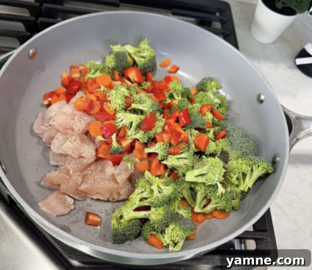Easy and flavorful chicken and vegetable stir fry