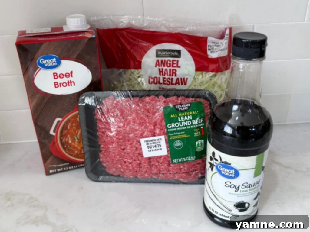 Egg roll in a bowl ingredients