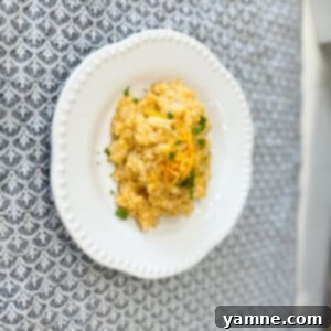 A delicious slow cooker chicken and rice casserole served in a bowl, garnished with fresh parsley.