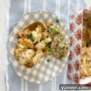 French Onion Potato Casserole with chicken and cheese