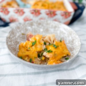 Delicious Barbecue Ranch Chicken Casserole ready to serve