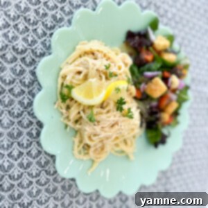 Delicious Lemon Chicken Spaghetti with a vibrant sauce