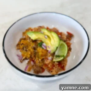 Cheesy stuffed pepper casserole baked in a bowl