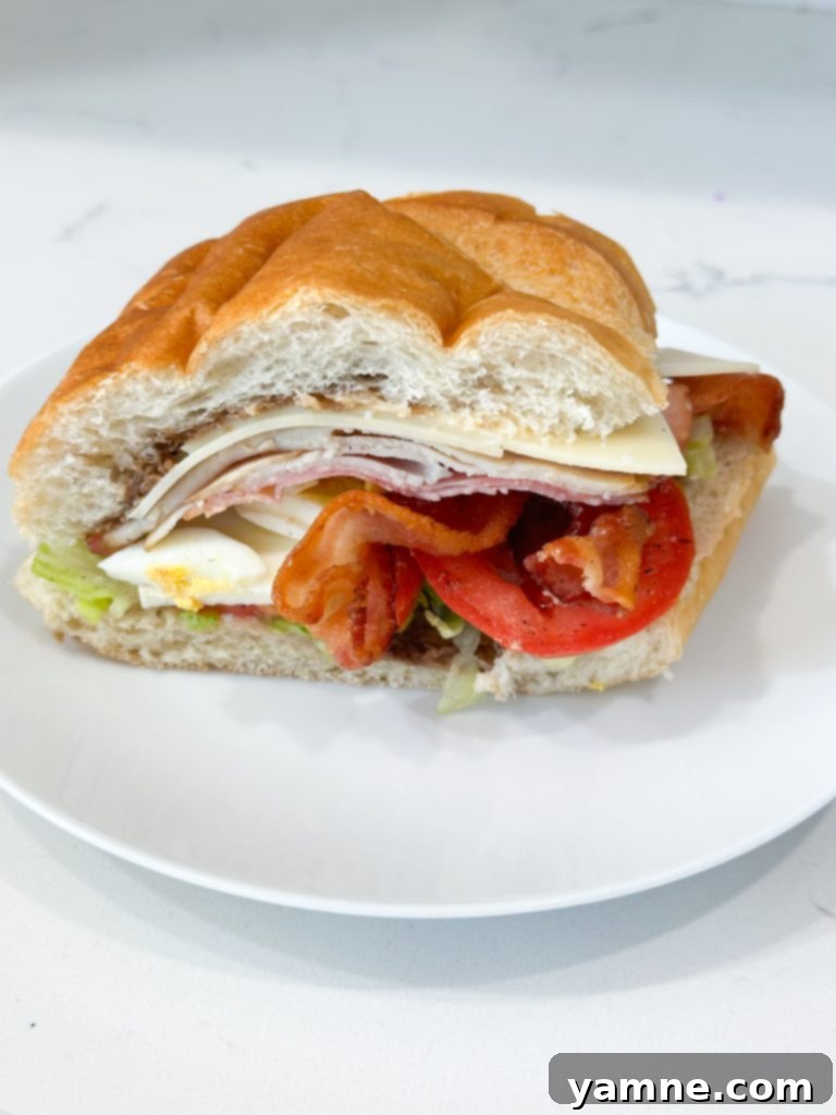 Italian Cobb Sub 7 Italian cobb salad sub ingredients and a ready sub