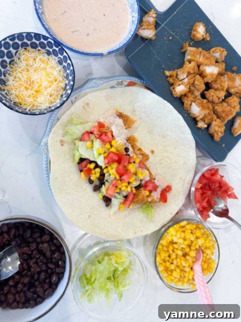 Southwest Chicken Wraps Ready to Wrap