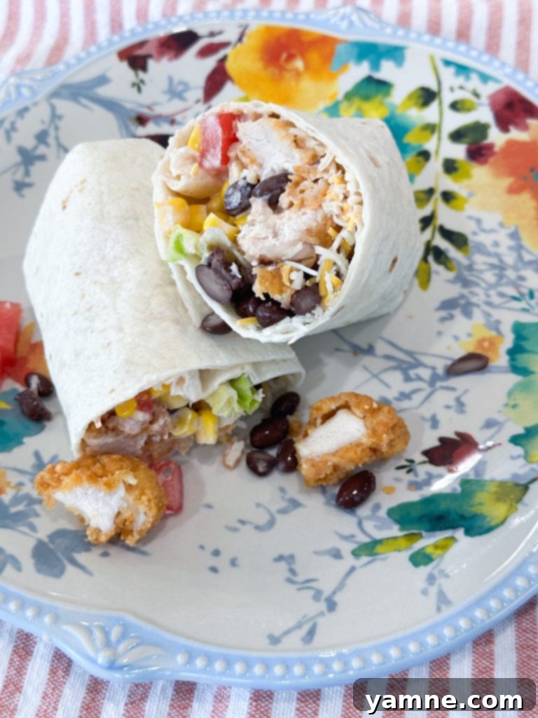 Southwest Chicken Wraps Close Up