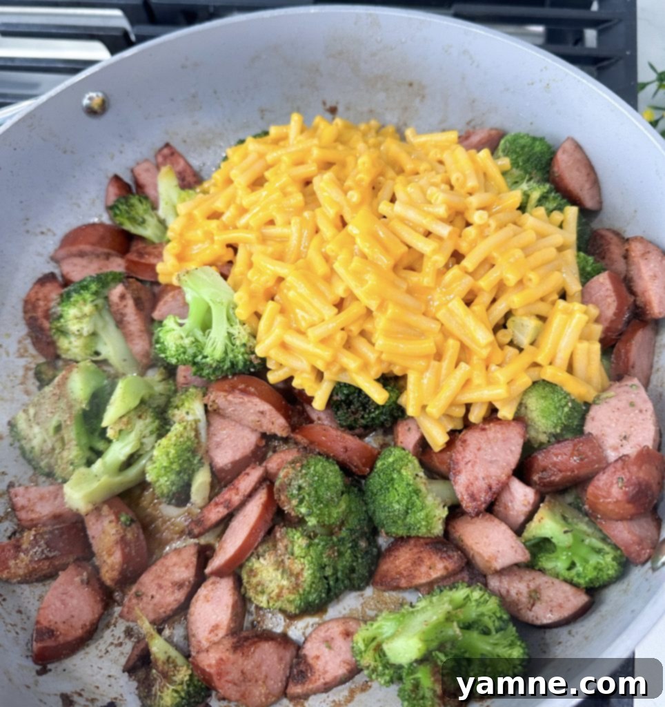 Five Dollar Smoked Sausage Mac and Cheese 7 Finished Smoked Sausage Mac and Cheese