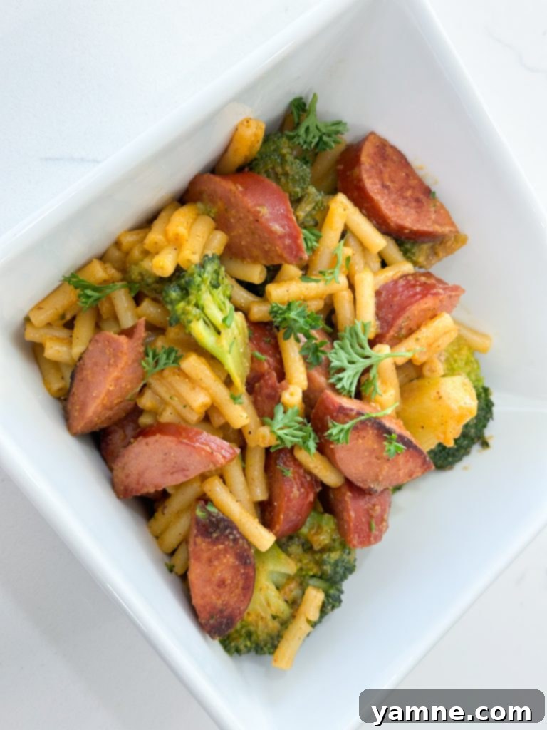 Five Dollar Smoked Sausage Mac and Cheese 9 Baked Smoked Sausage Mac and Cheese Casserole