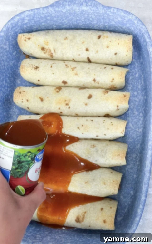 Baking the enchiladas