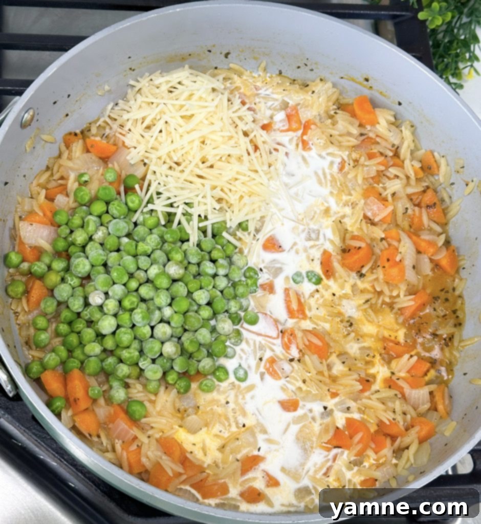 rotisserie chicken with orzo skillet