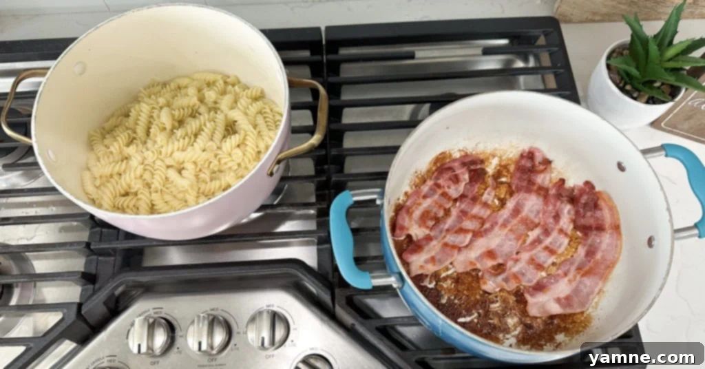 Creamy Alfredo with Rotisserie Chicken & Bacon 4 rotisserie chicken bacon alfredo