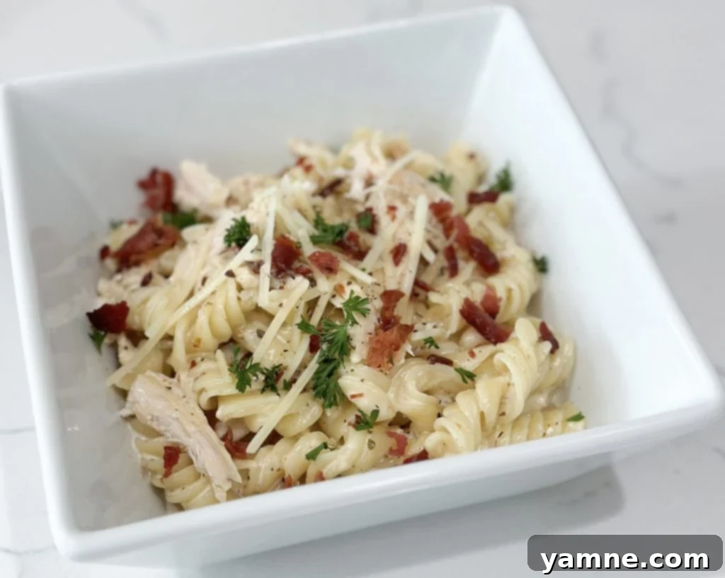 Creamy Alfredo with Rotisserie Chicken & Bacon 8 rotisserie chicken bacon alfredo