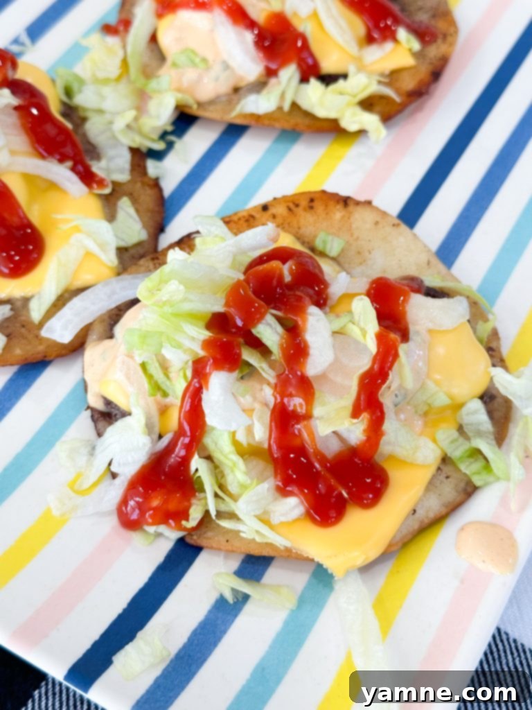 Cheeseburger Tacos 8 Assortment of easy hamburger tacos toppings