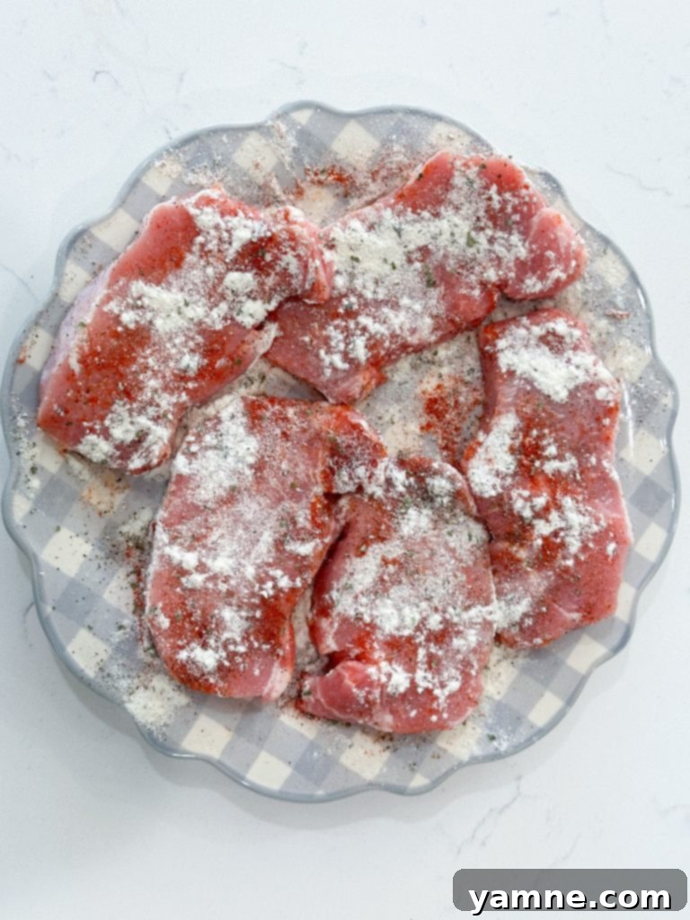 Seared ranch pork chops seasoning