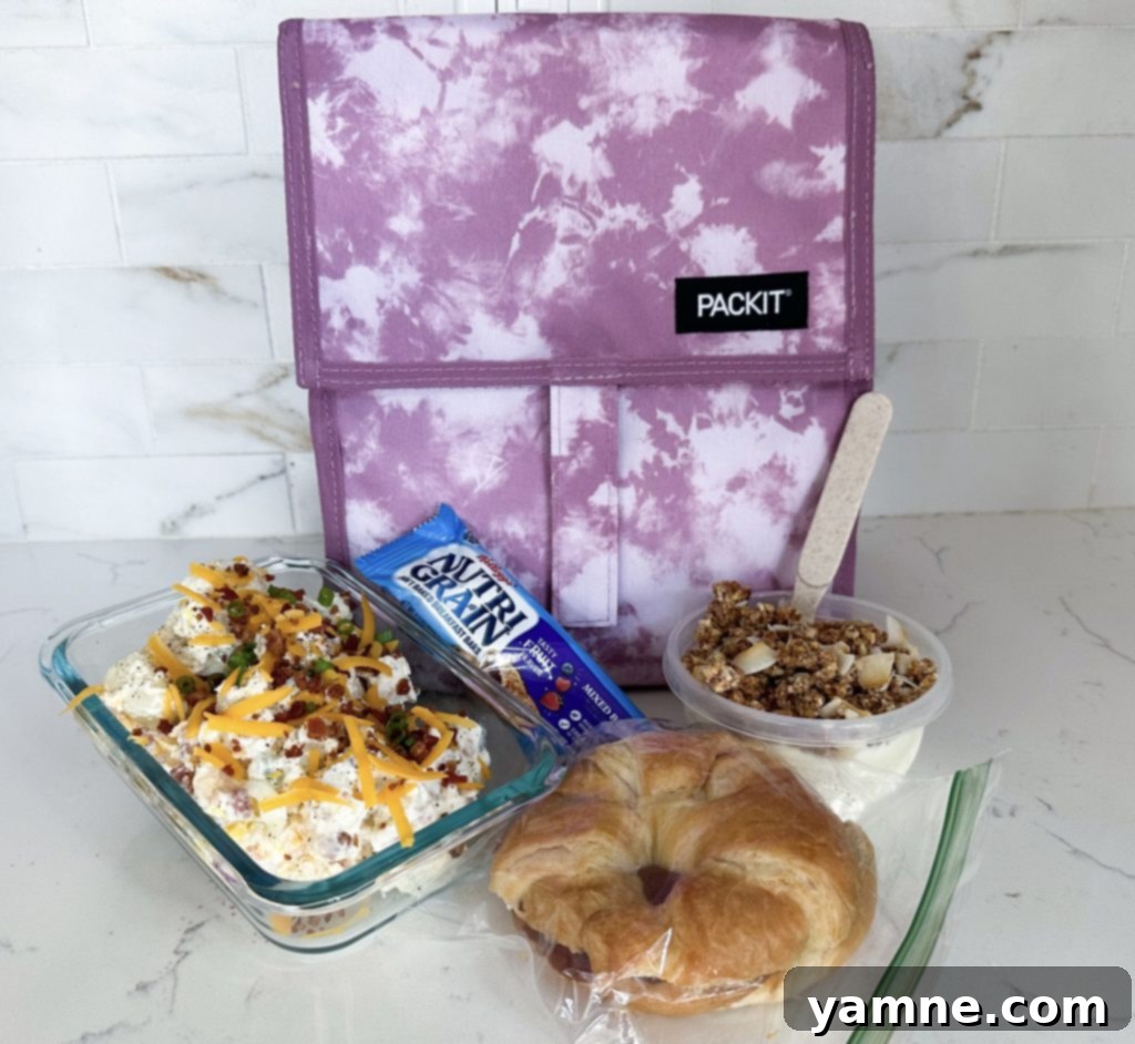 Peanut butter and Jelly with baked potato salad lunch