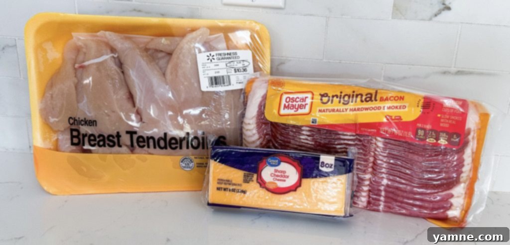 Bacon-Wrapped Chicken Bites: A 3-Ingredient Wonder 3 Bacon wrapped chicken ingredients