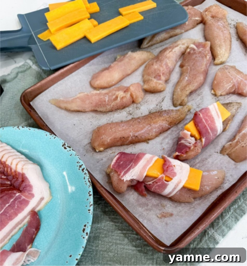 Bacon-Wrapped Chicken Bites: A 3-Ingredient Wonder 4 Preparing bacon wrapped chicken