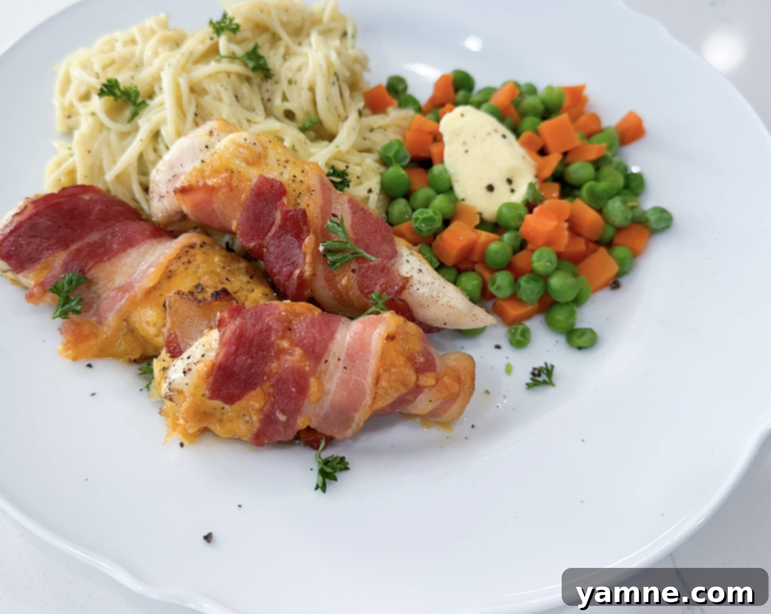 Bacon-Wrapped Chicken Bites: A 3-Ingredient Wonder 7 Checking chicken temperature