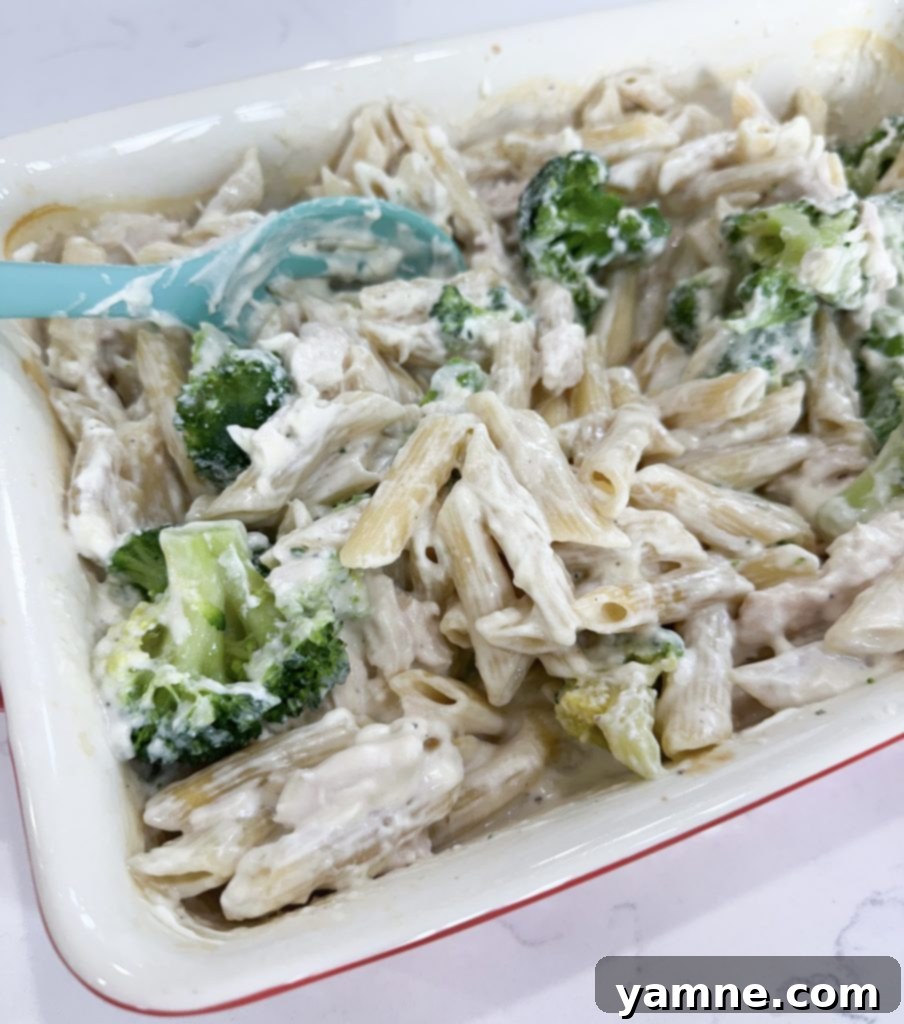 Dump and go garlic chicken pasta casserole
