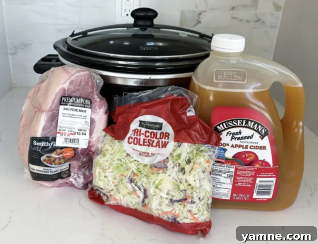 Slow cooker apple cider pulled pork