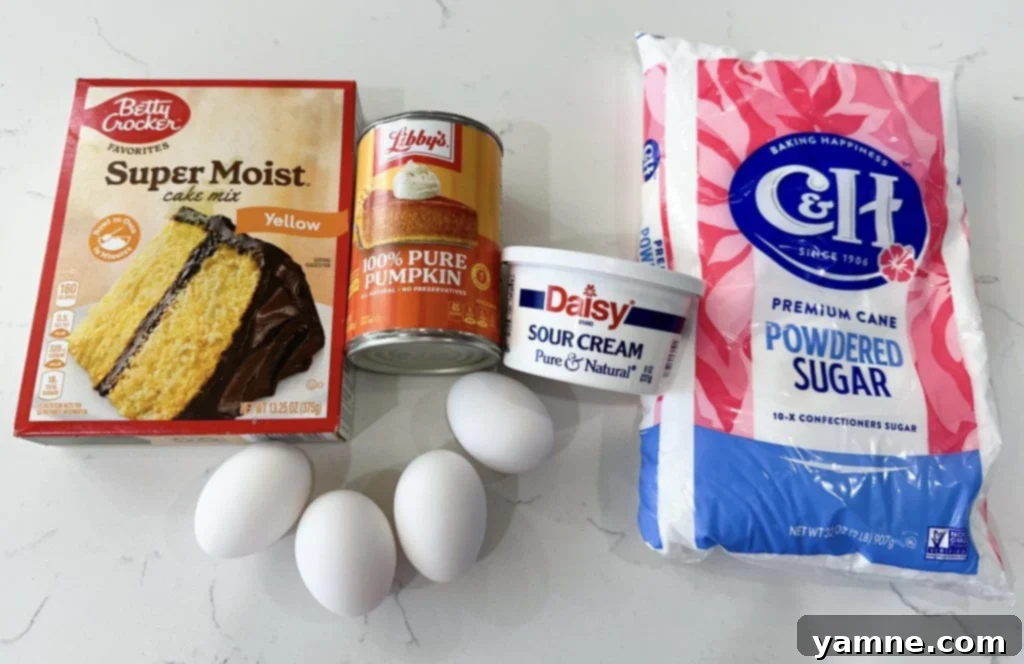 Spiced Pumpkin Honey Bun Cake 2 Close-up of ingredients ready for Pumpkin Honey Bun Cake preparation.
