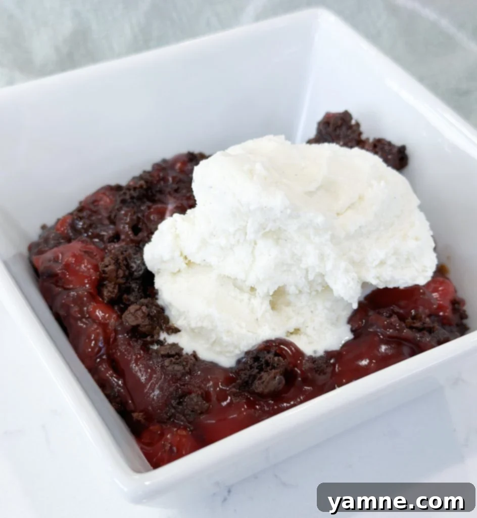 Black Forest Dump Cake ready for serving