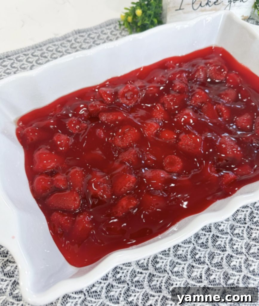 Strawberry Cheesecake Dump Cake Baking Dish