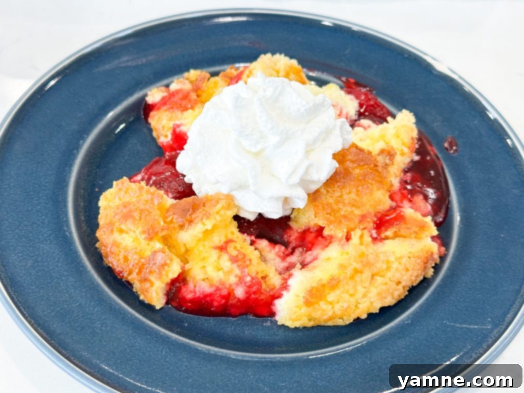 Strawberry Cheesecake Dump Cake Stored