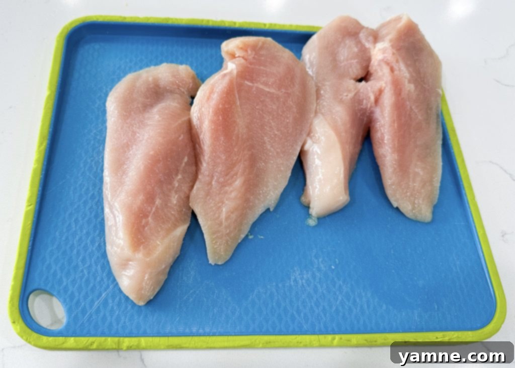 Chicken breasts in baking dish