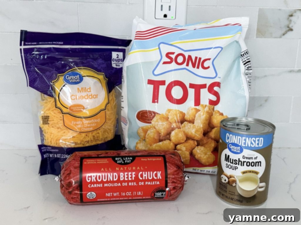 easy tater tot casserole recipe ingredients