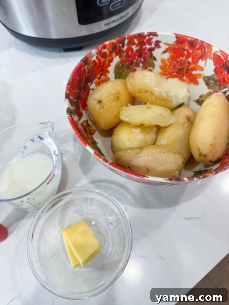 Mashed potatoes preparation