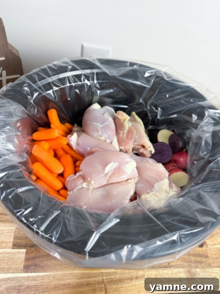 Delicious slow cooker chicken and veggies