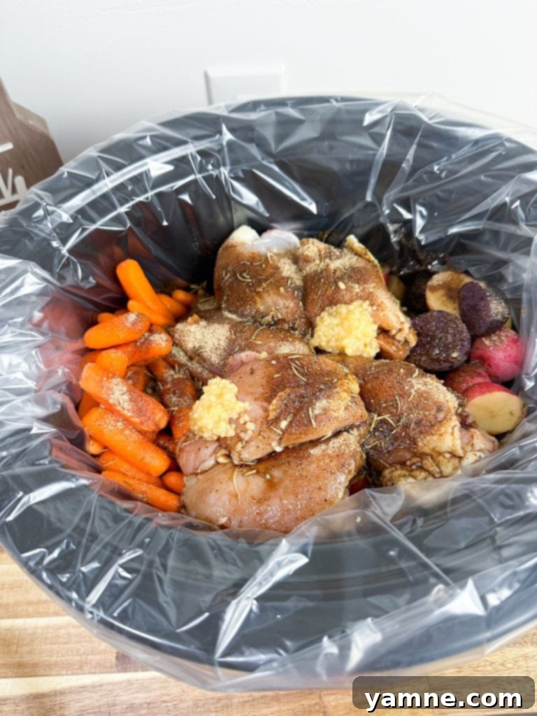 Delicious slow cooker chicken and veggies
