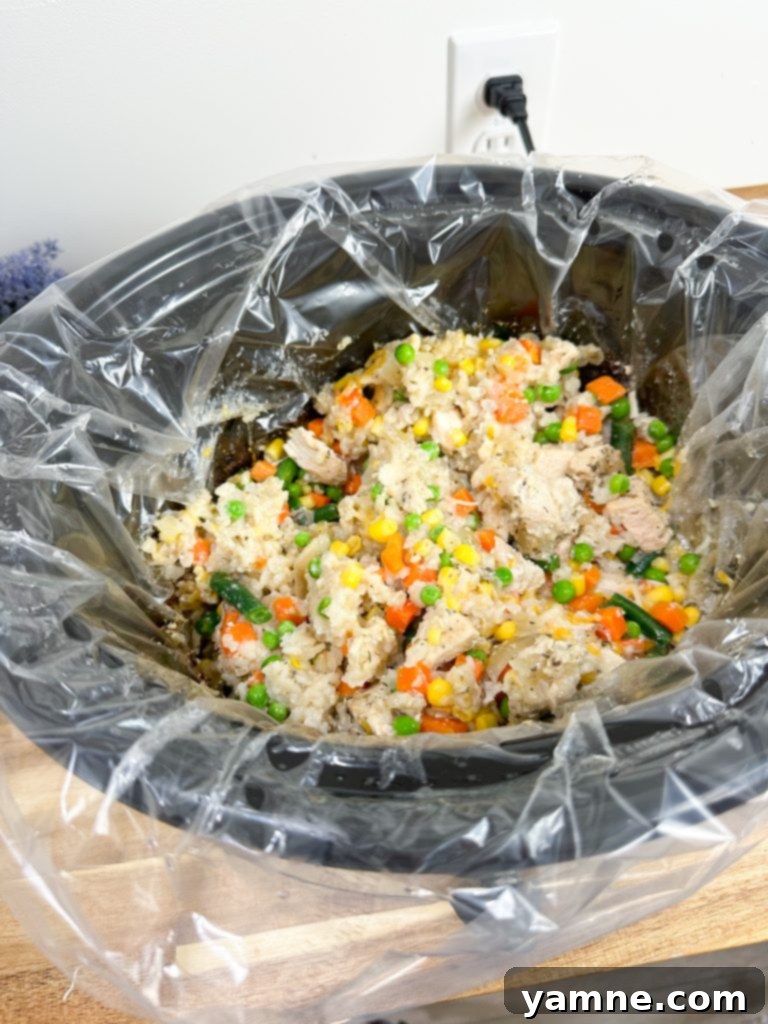 Easy Slow Cooker Chicken, Vegetables, and Rice