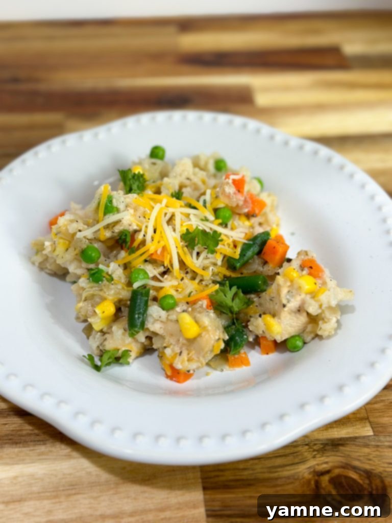 Easy Slow Cooker Chicken, Vegetables, and Rice