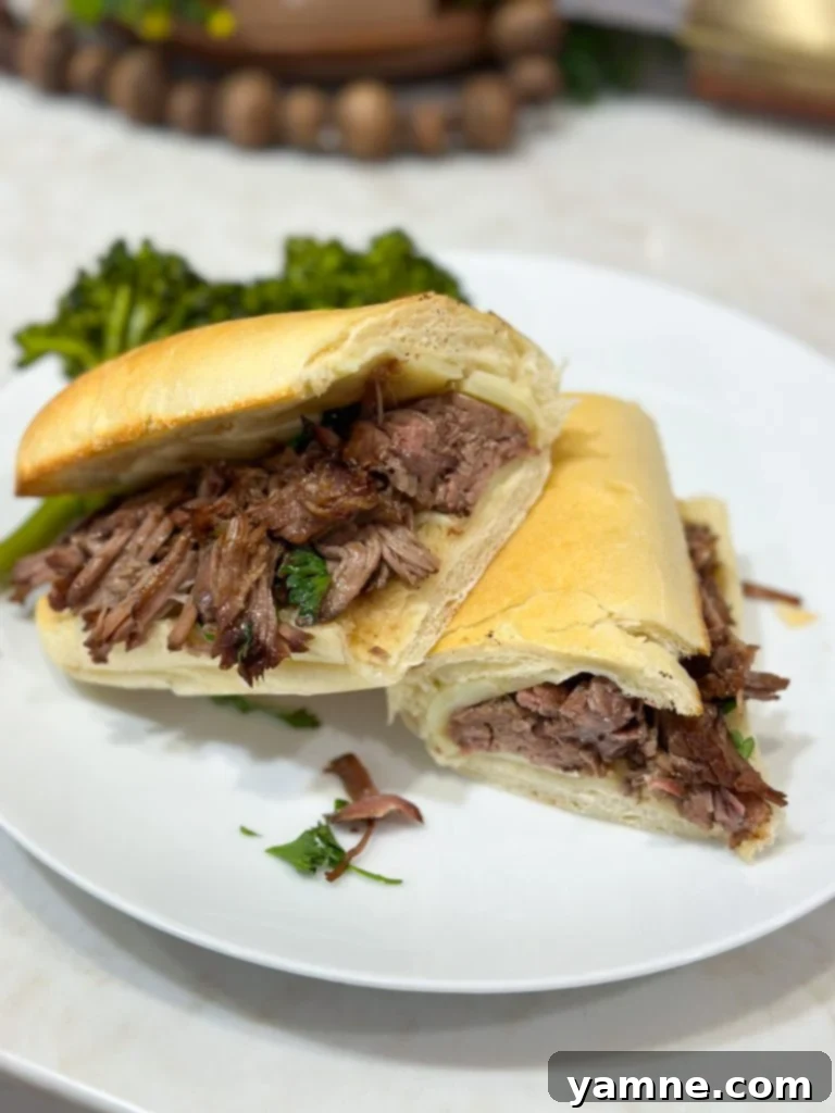 Easy Slow Cooker French Dip Roast Sandwiches Preparation
