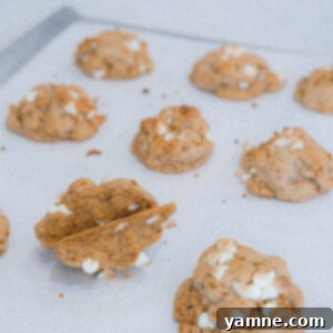 Delicious Biscoff White Chocolate Chip Cookies Sweet and Crunchy Perfection 2 Biscoff White Chocolate Chip Cookies on a cooling rack