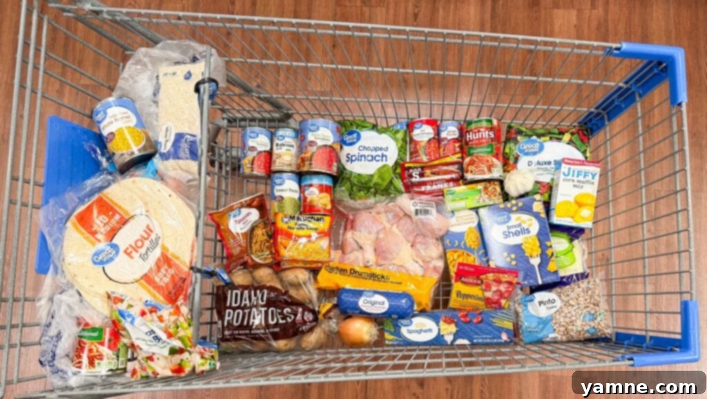 Grocery List for a Month of Dinners on $45