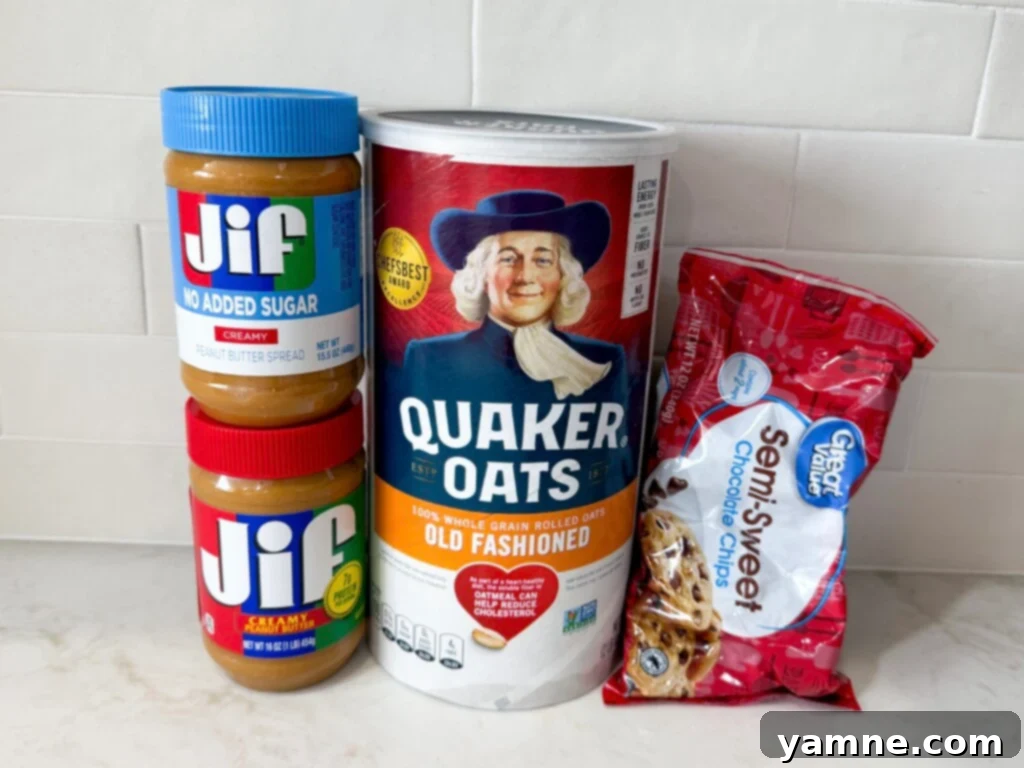 Peanut Butter Oat Bites 2 peanut butter oat bar ingredients