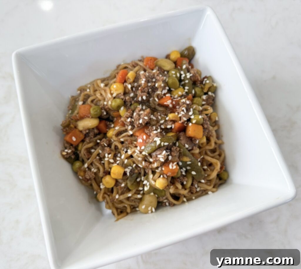 ramen stir fry with ground turkey