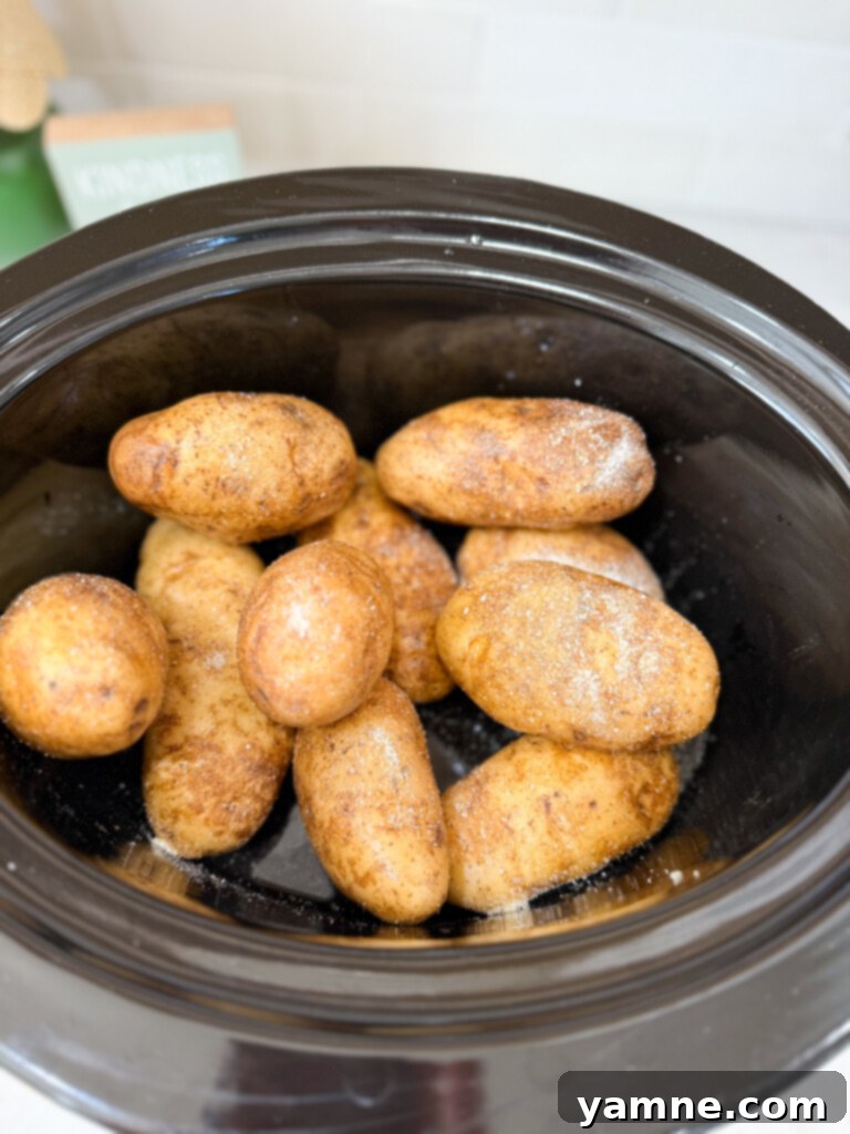 easy slow cooker baked potato method