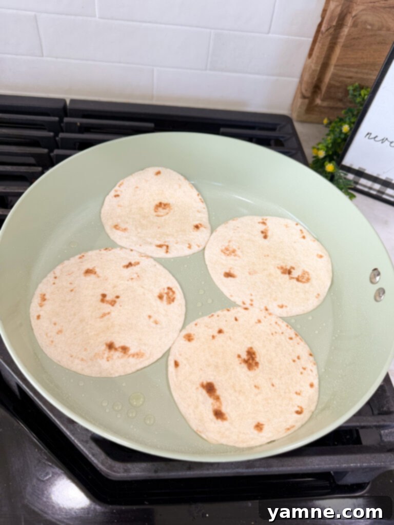 warm tortillas
