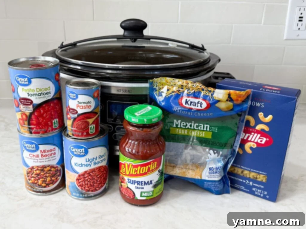 Meatless Chili Mac Ingredients