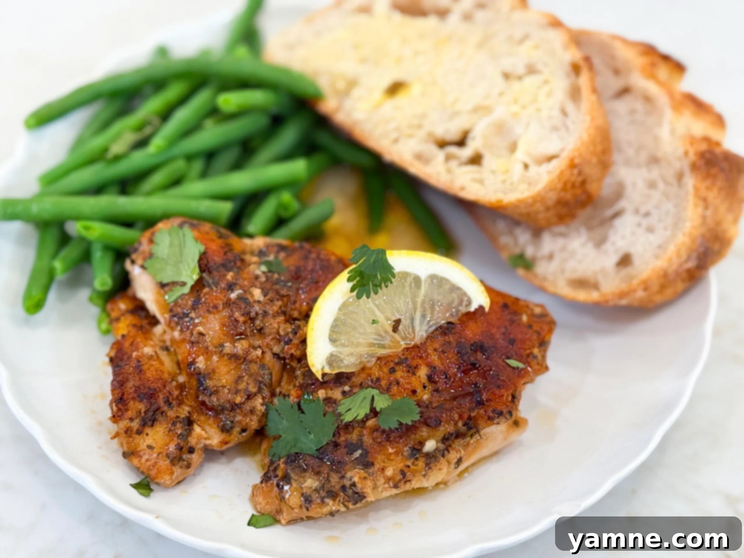 Easy Slow Cooker Seasoned Lemon Chicken Thighs