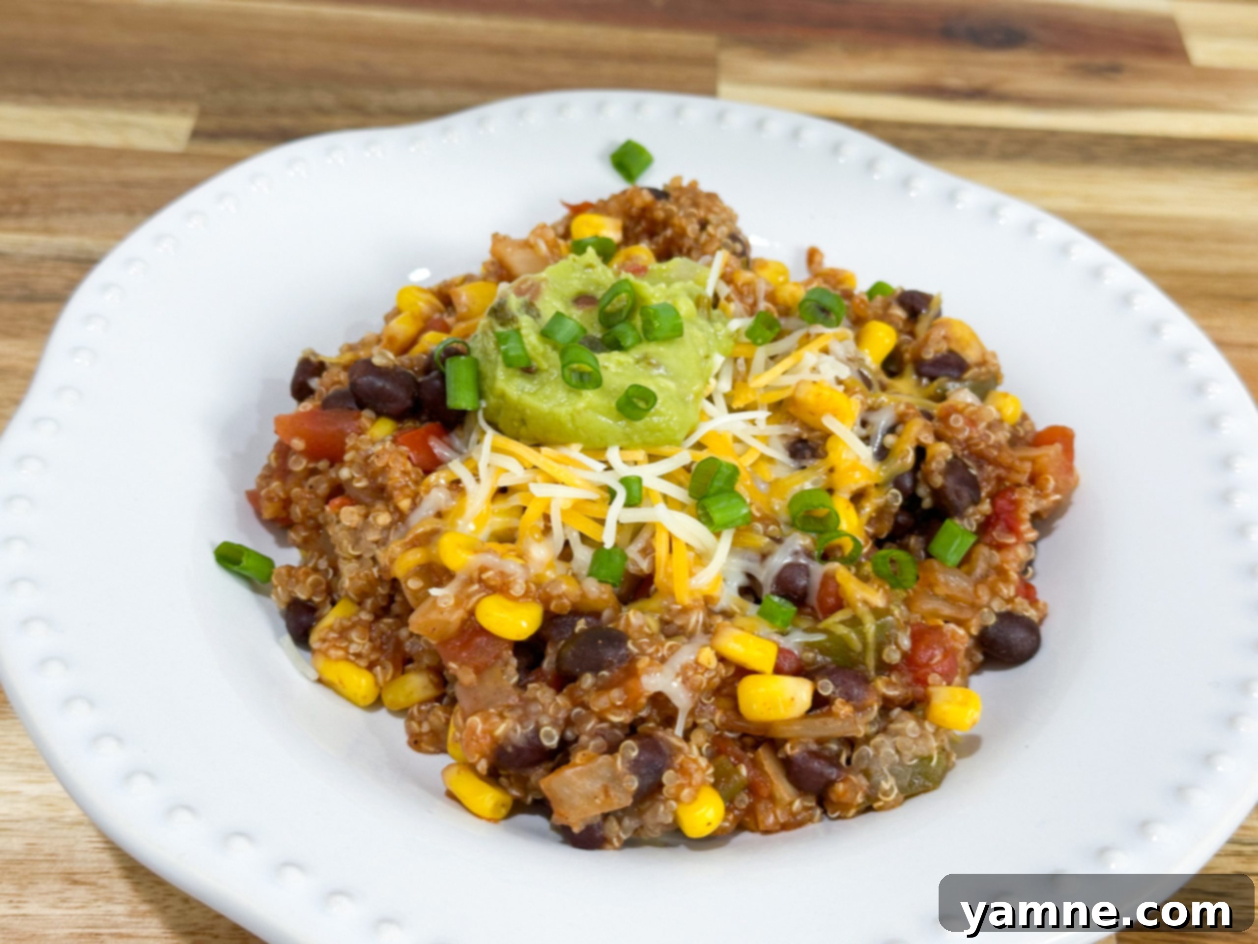 Slow Cooker Enchilada Quinoa, a flavorful meatless dish